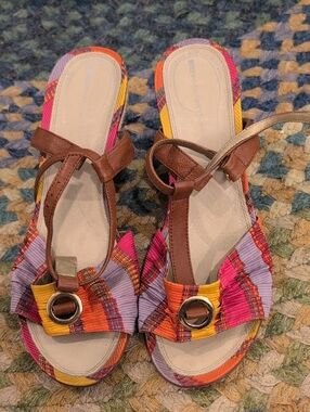 Rockport Women’s Multicolor Sandal with Brown Straps